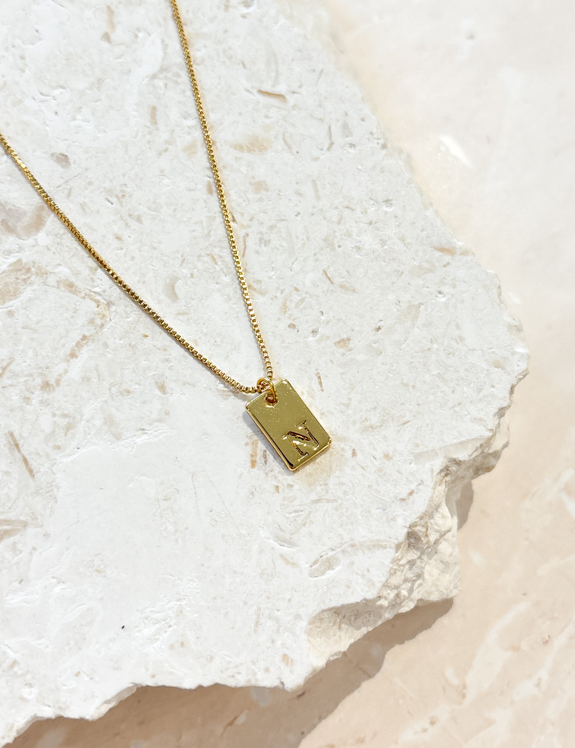 Tag Initial 18K Gold Plated Necklace (customise option)