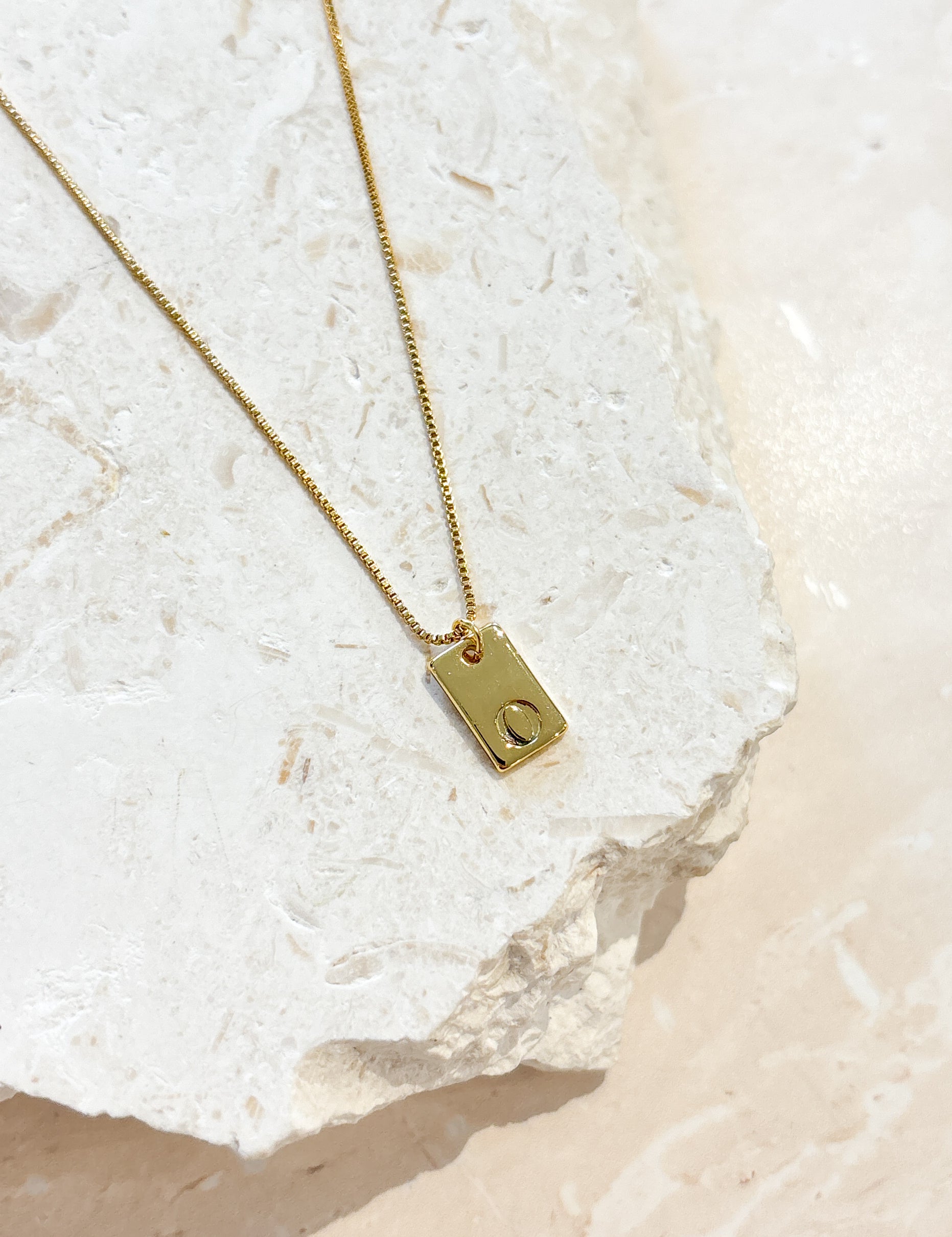 Tag Initial 18K Gold Plated Necklace (customise option)