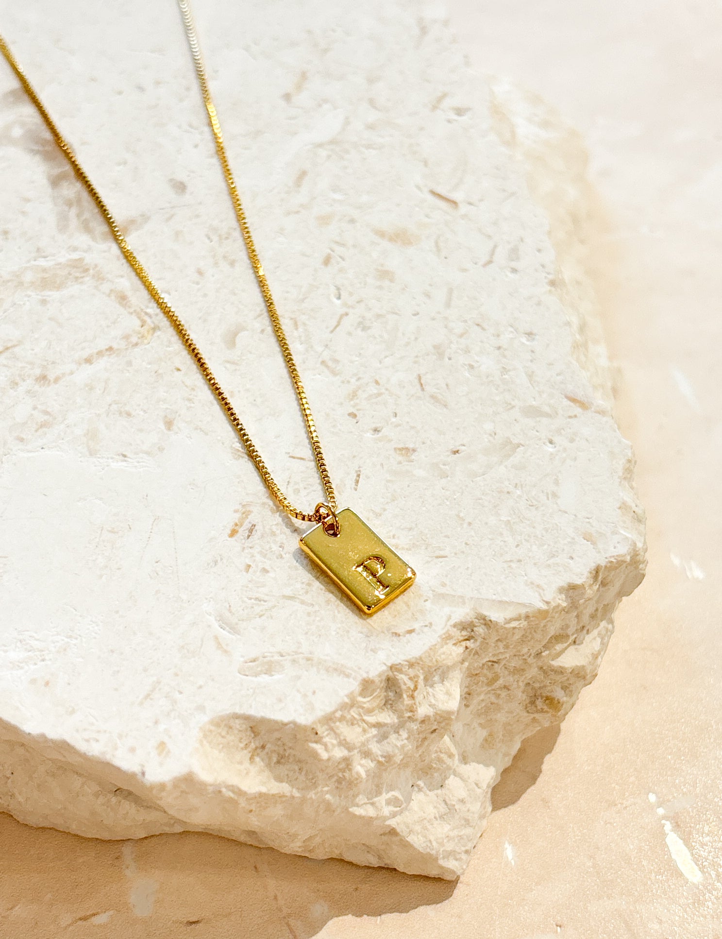 Tag Initial 18K Gold Plated Necklace (customise option)