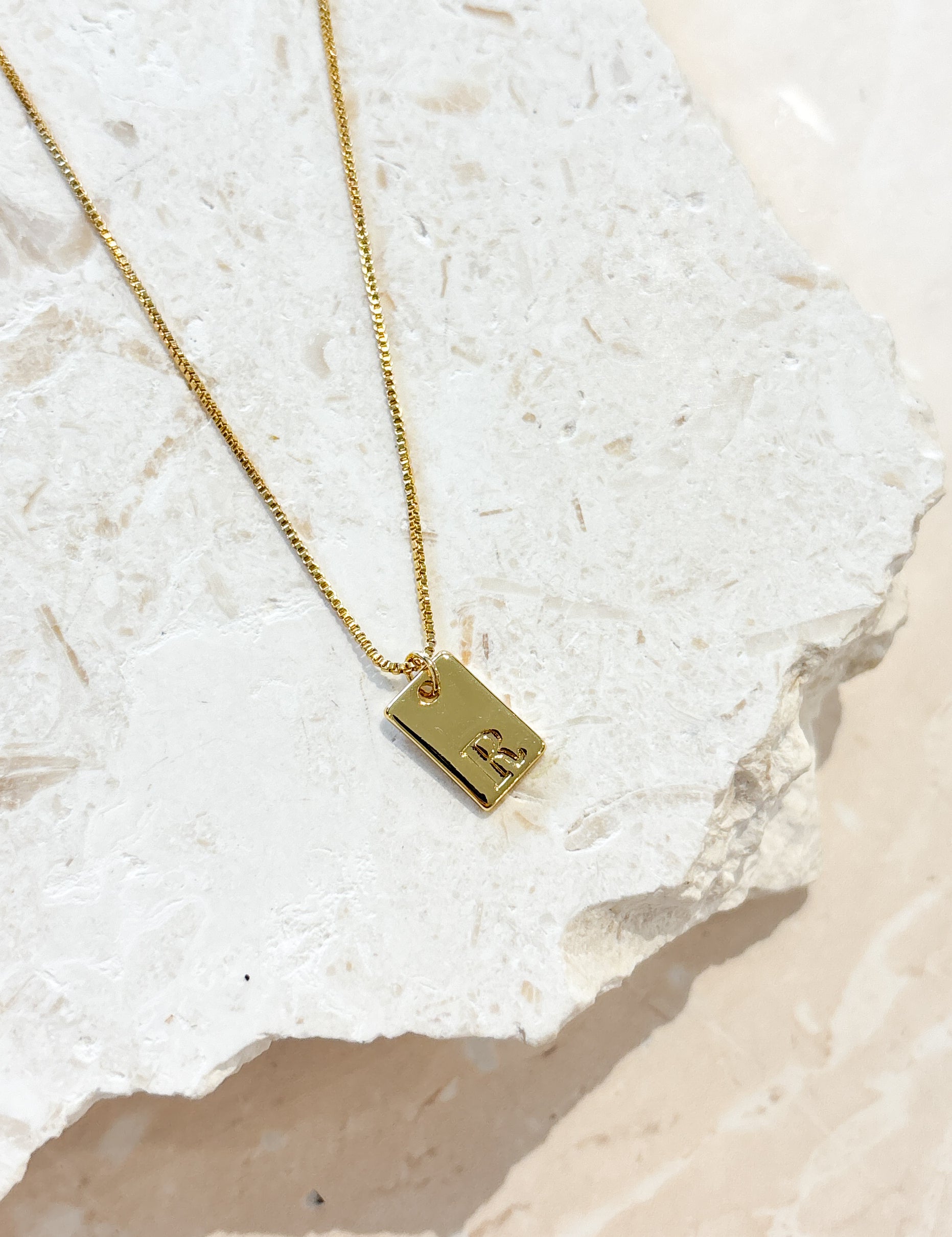 Tag Initial 18K Gold Plated Necklace (customise option)