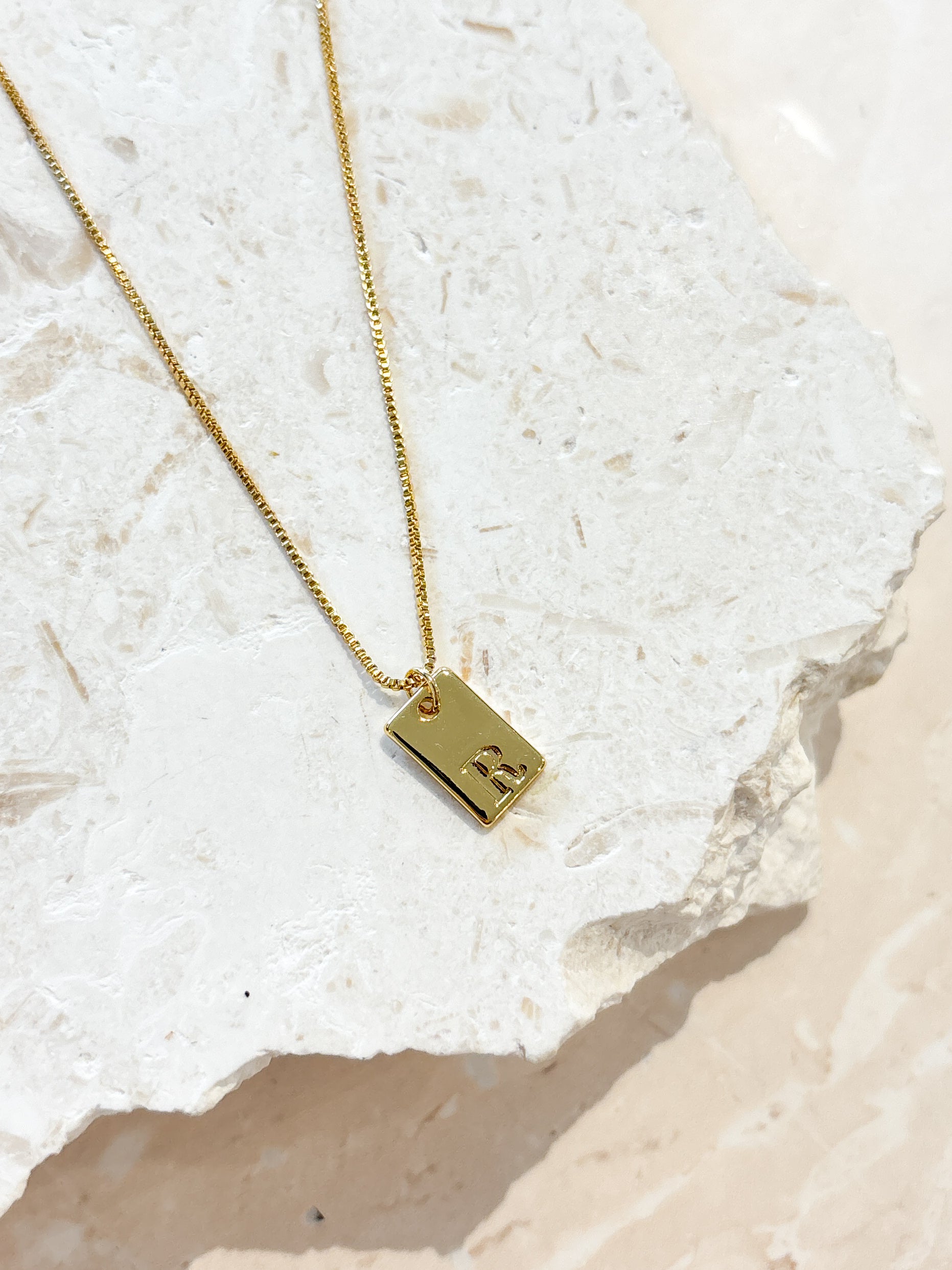 Tag Initial 18K Gold Plated Necklace (customise option)