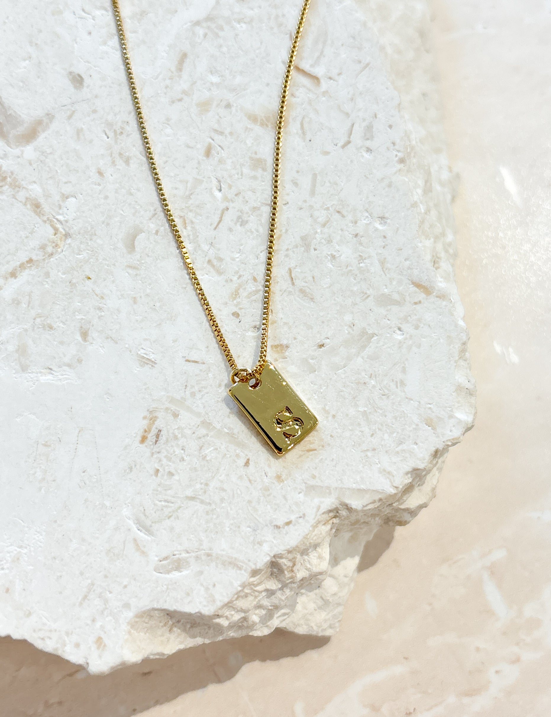 Tag Initial 18K Gold Plated Necklace (customise option)