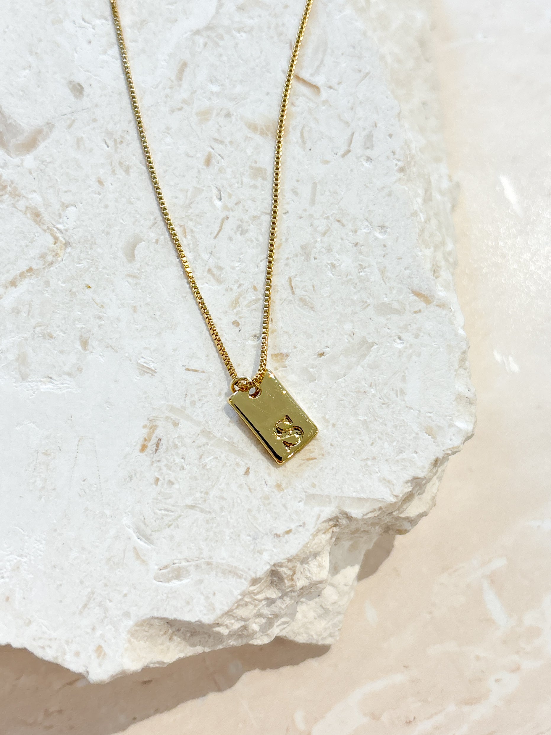 Tag Initial 18K Gold Plated Necklace (customise option)