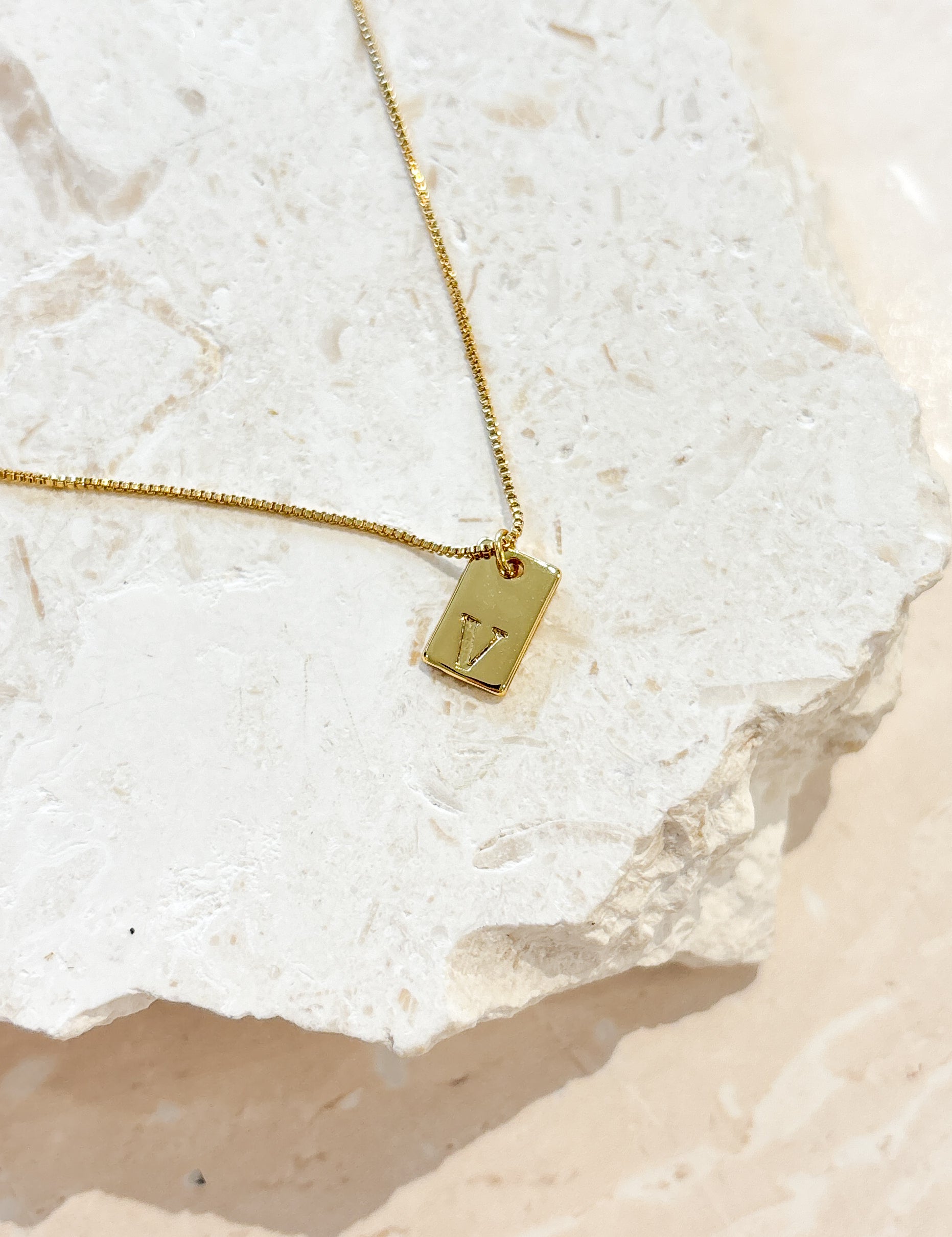 Tag Initial 18K Gold Plated Necklace (customise option)