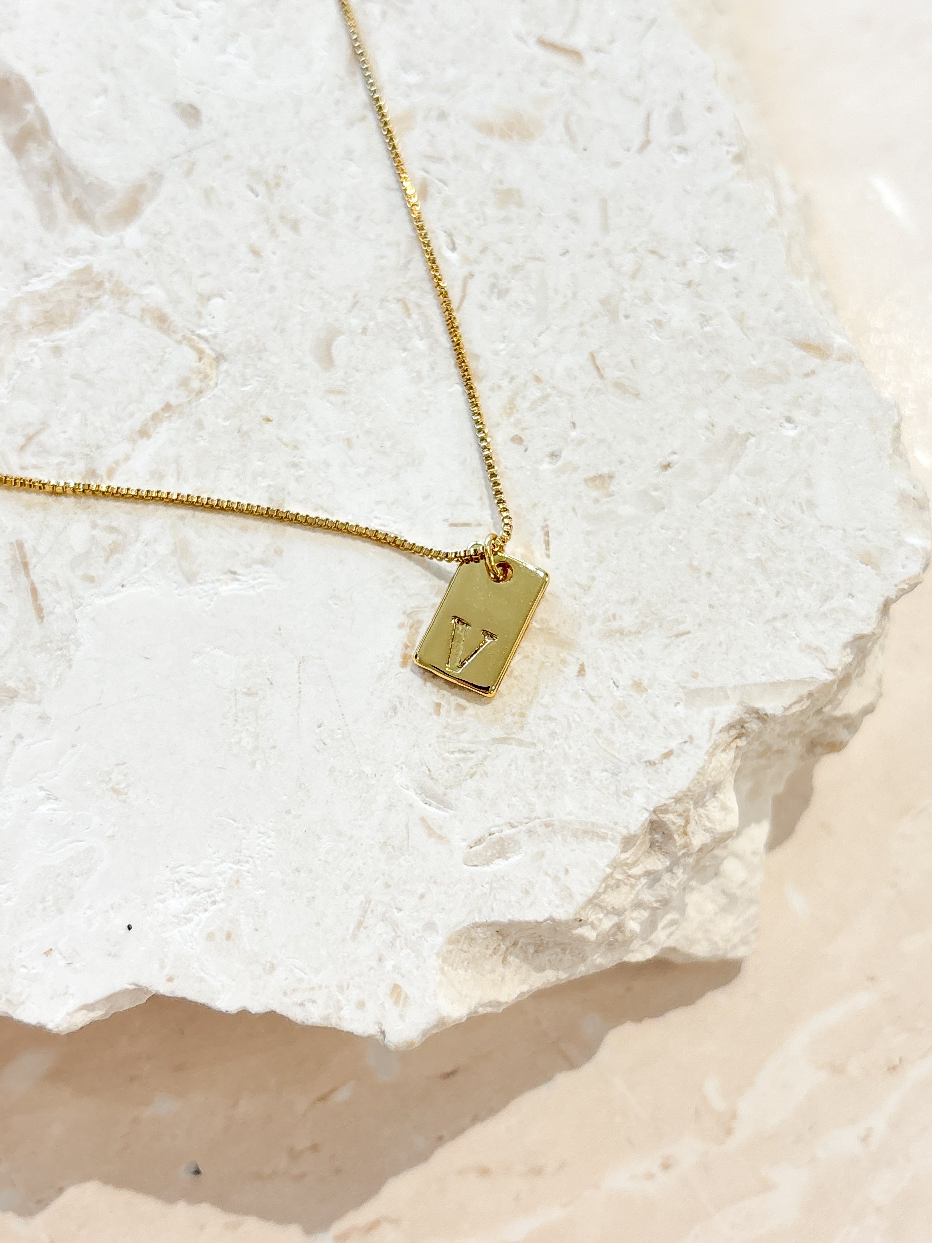 Tag Initial 18K Gold Plated Necklace (customise option)