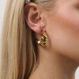 Crescent Pearl 18K Gold Plated Earrings