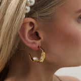 Crescent Pearl 18K Gold Plated Earrings