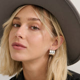 Vera Textured Sterling Silver Plated Earrings