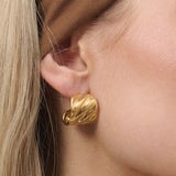 Vera Textured 18K Gold Plated Earrings
