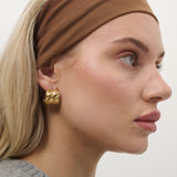 Vera Textured 18K Gold Plated Earrings