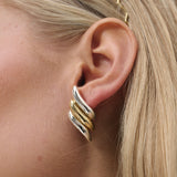 Angel Duotone Plated Statement Earrings
