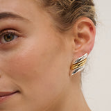 Angel Duotone Plated Statement Earrings