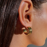 Double Hoop 18K Gold Plated Earrings