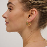 Double Hoop 18K Gold Plated Earrings