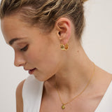 Double Hoop 18K Gold Plated Earrings