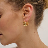 Double Hoop 18K Gold Plated Earrings