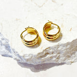 Double Hoop 18K Gold Plated Earrings