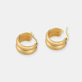 Double Hoop 18K Gold Plated Earrings