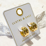 Double Hoop 18K Gold Plated Earrings