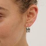 Double Hoop Sterling Silver Plated Earrings