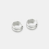Double Hoop Sterling Silver Plated Earrings