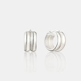 Double Hoop Sterling Silver Plated Earrings