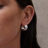 Double Hoop Sterling Silver Plated Earrings