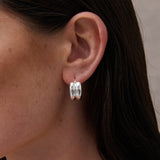 Double Hoop Sterling Silver Plated Earrings