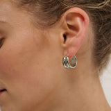 Double Hoop Sterling Silver Plated Earrings