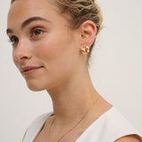 Crush Quilted 18K Gold Plated Earrings in Small