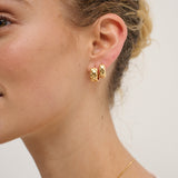 Crush Quilted 18K Gold Plated Earrings in Small