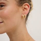 Crush Quilted 18K Gold Plated Earrings in Medium