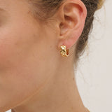 Crush Quilted 18K Gold Plated Earrings in Medium