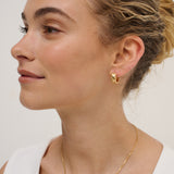 Crush Quilted 18K Gold Plated Earrings in Medium
