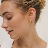 Crush Quilted 18K Gold Plated Earrings in Medium