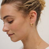 Crush Quilted 18K Gold Plated Earrings in Medium