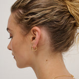Crush Quilted 18K Gold Plated Earrings in Medium
