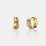 Crush Quilted 18K Gold Plated Earrings in Medium