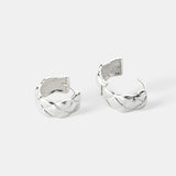 Crush Quilted Sterling Silver Plated Earrings in Medium
