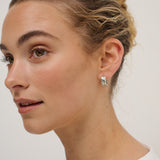 Crush Quilted Sterling Silver Plated Earrings in Medium