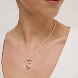 Luna Toggle Sterling Silver Plated Necklace