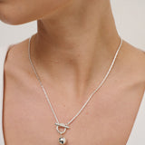 Luna Toggle Sterling Silver Plated Necklace