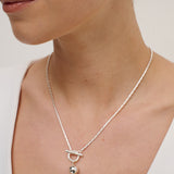 Luna Toggle Sterling Silver Plated Necklace