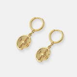 Eclipse 18K Gold Plated Drop Hoop Earrings