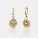 Eclipse 18K Gold Plated Drop Hoop Earrings