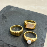 18K Gold Plated Daily Stacker Rings 3set