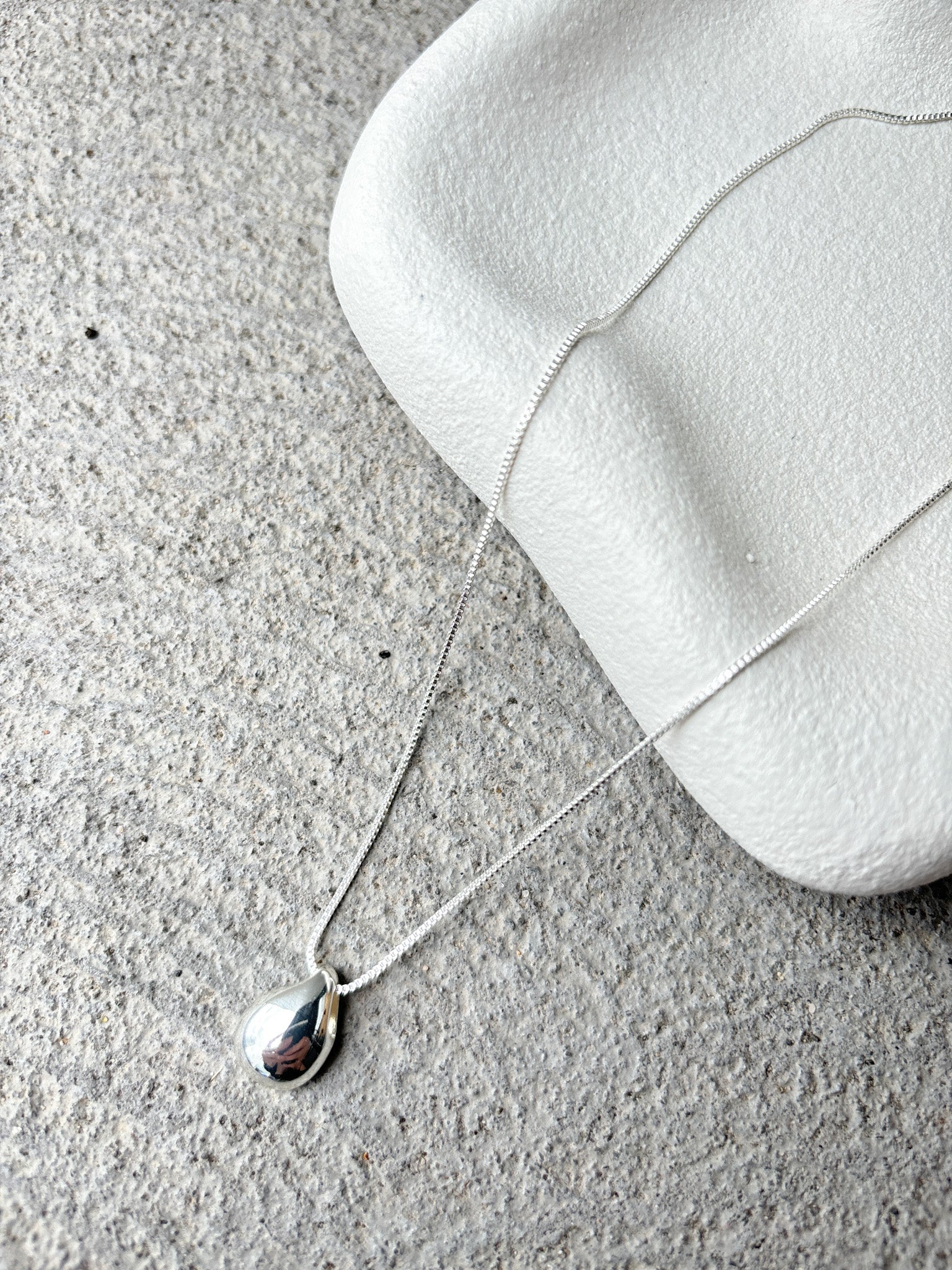 Droplet Sterling Silver Plated Necklace