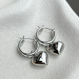 Rome Heart White Gold Plated Earrings