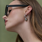 Rome Heart White Gold Plated Earrings
