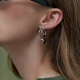 Rome Heart White Gold Plated Earrings